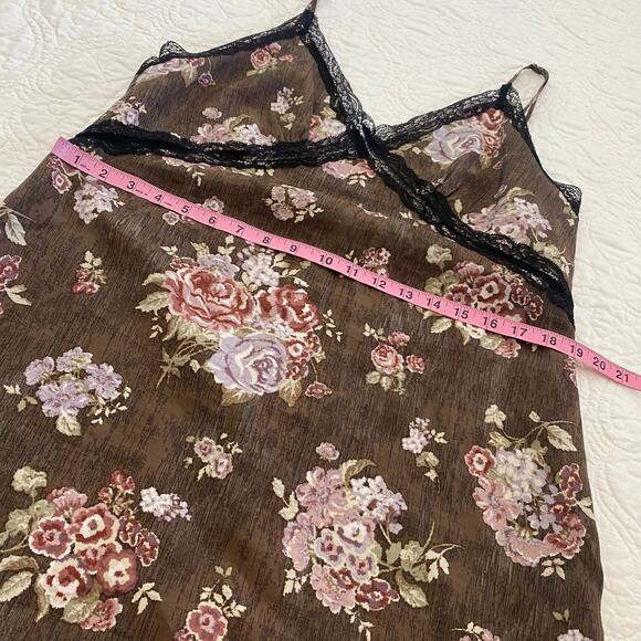 Brock Collection x H&M Large Womens Maxi Slip Dress Lace Trim Floral side slits - Picture 9 of 10